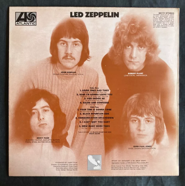 LED ZEPPELIN - TURQUOISE - 1st - ERROR Superhype - PLUM RED Atlantic